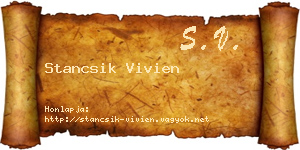 Stancsik Vivien névjegykártya